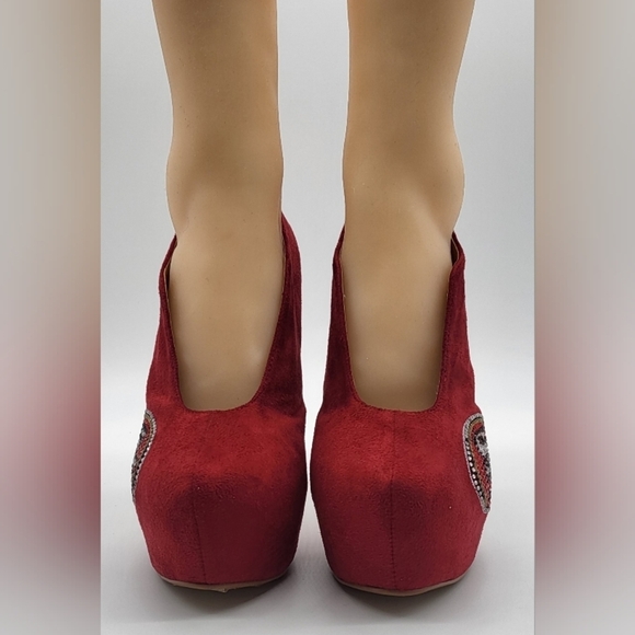 1507- San Francisco 49ers Cuce Shoes Women's Crusader High Heel Scarlet NWT - Picture 4 of 15